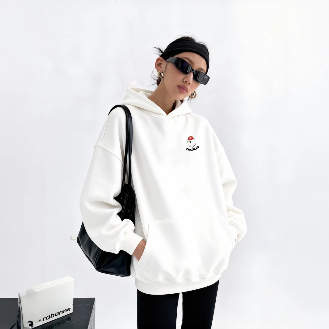 CGSW【带帽熊】早春新款加厚750克刺绣美式潮牌上衣卫衣