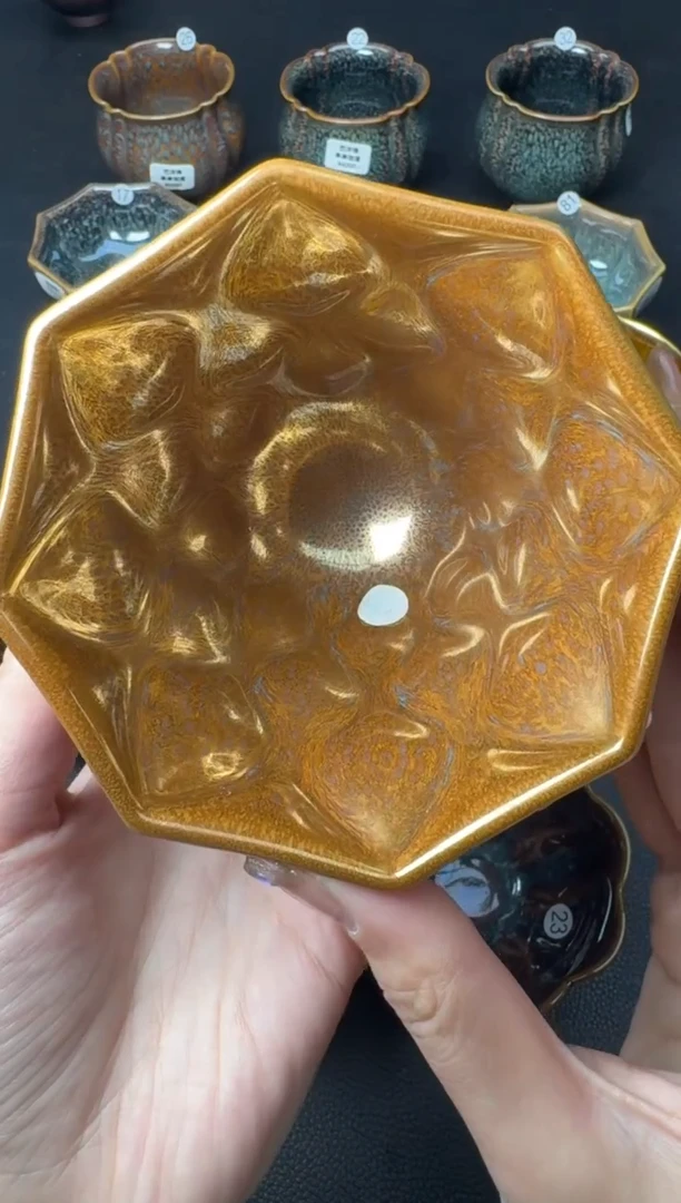 【闪购商品】茶盏建盏故事范泽锋钻石金丝48