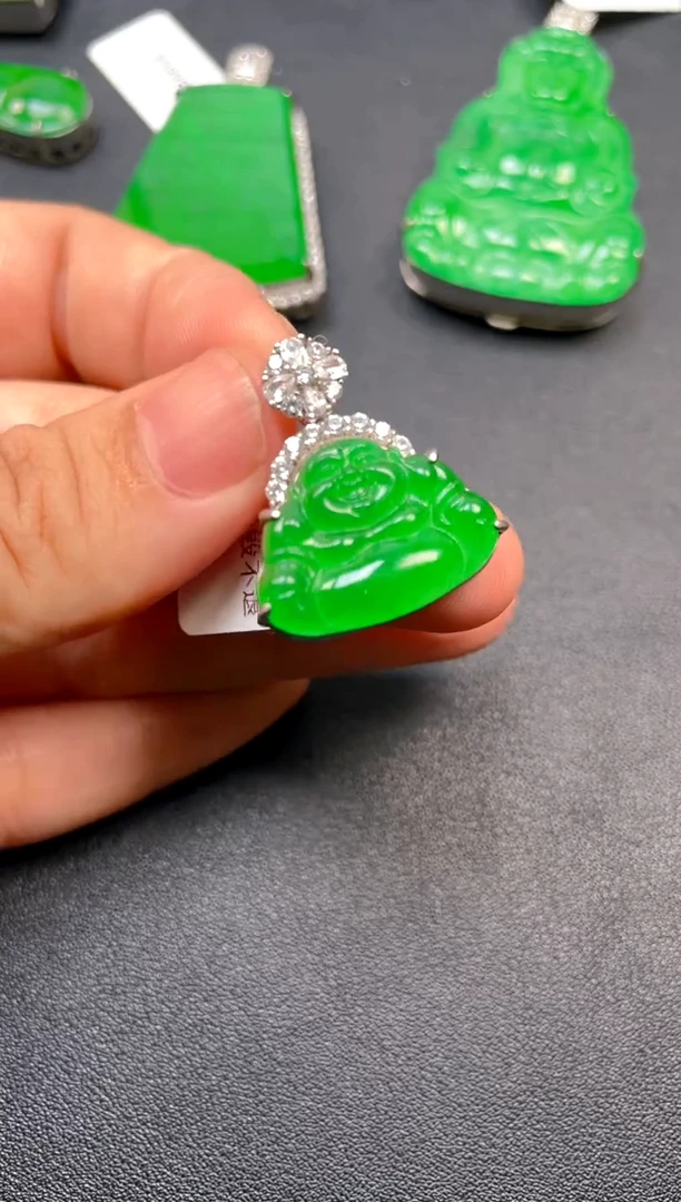 吊坠(不含链)银S925镶嵌翡翠吊坠