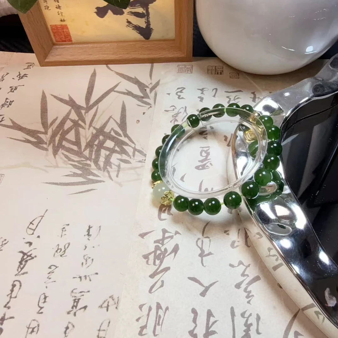 [设计款和田玉手串]和田玉碧玉手串8mm