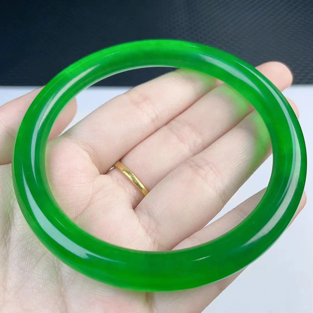 （聚宝严选）绿色细圆条手镯妈妈款时尚百搭气质精美小众精致奇石