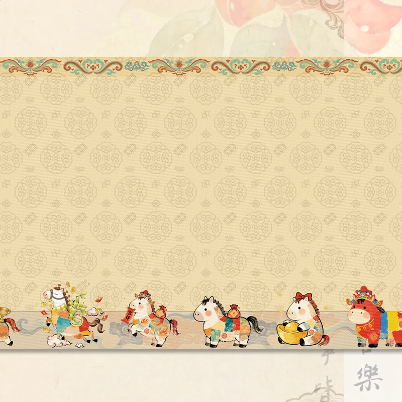 【牧云轩·锦马福瑞】原创新品加厚高级蜡染绢布长卷书法创作宣纸