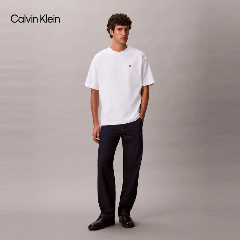 CK Jeans25秋季新款男士美式复古纯棉工装风直筒牛仔裤4RD787G