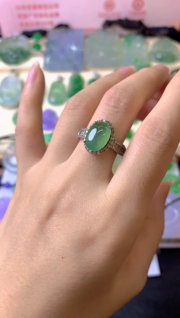 银S925镶嵌戒指翡翠J**** 戒指
