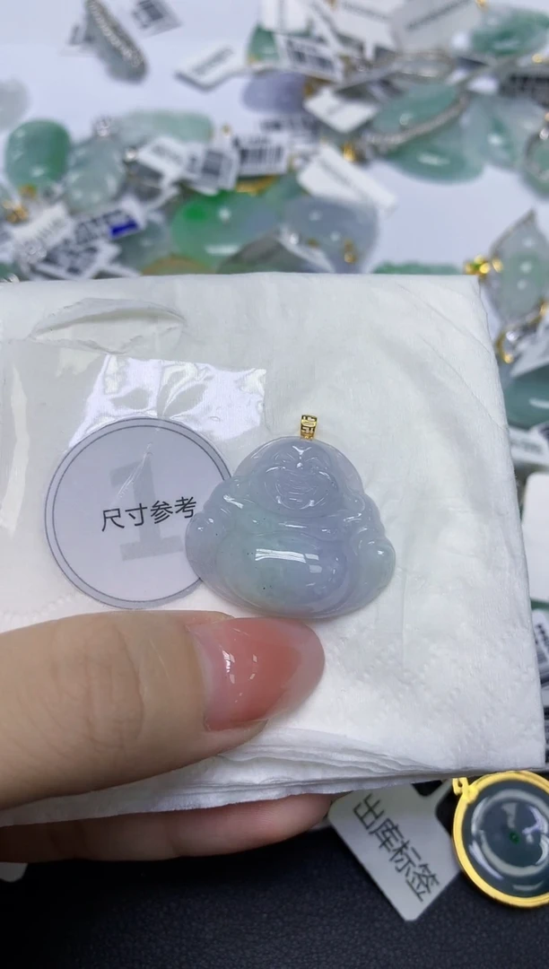 颈饰18K金镶嵌翡翠天然缅甸翡翠A货百元以上9元证书费自理