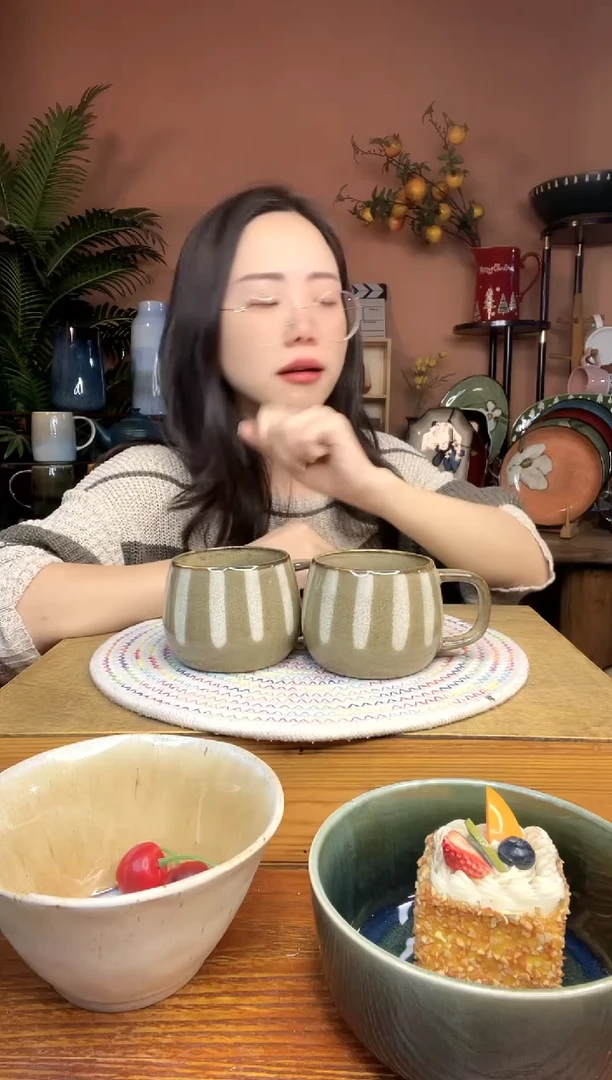 陶瓷300毫升小水杯 2件 微瑕疵