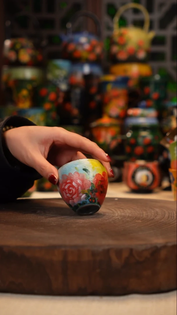 紫砂油画釉下彩手绘
