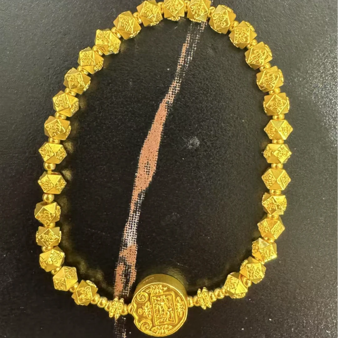 足金五路财神福字珠精美爆款ZB30065