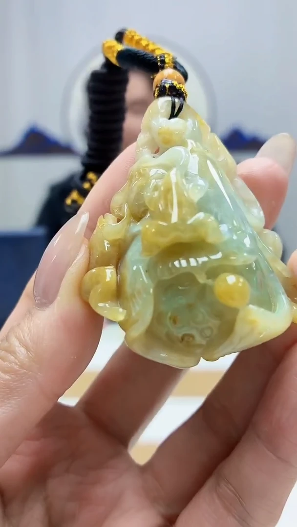 未镶嵌定制翡翠5060MM-毛货挂件47