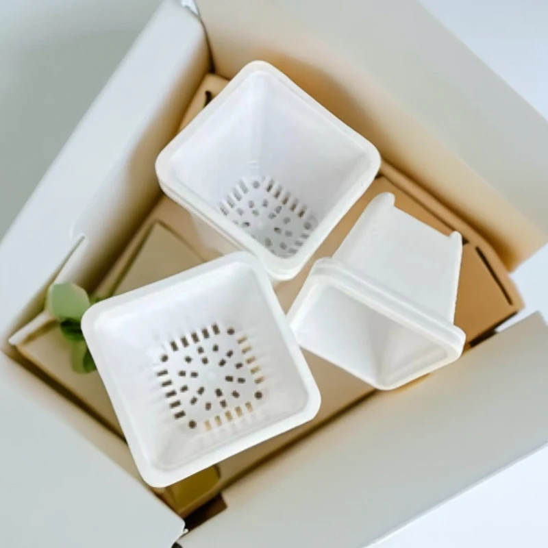 【10白方盆】多肉景天花盆绿植塑料花盆白色透气简约耐用发货尺寸