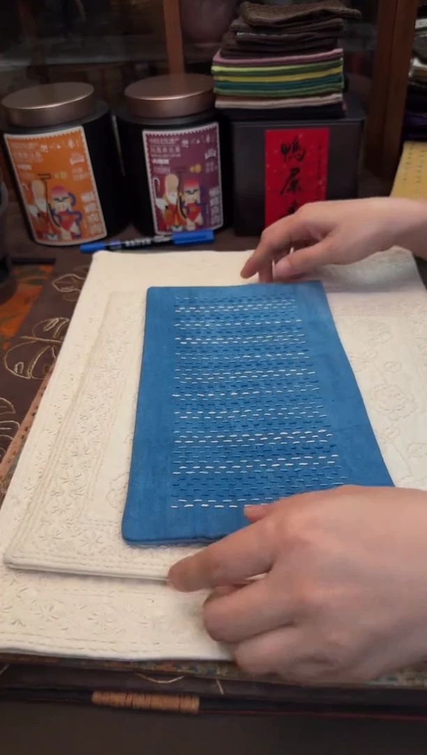 织绣Cici手作刺子绣茶席-差价106