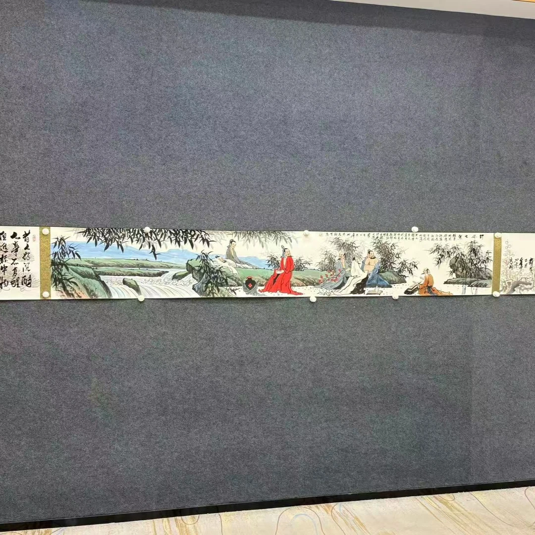 《竹林七贤手卷》五米-冯高翔-纯手绘国画作品-五米手卷