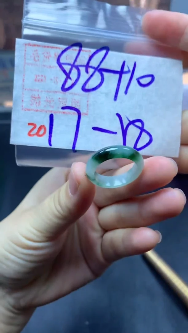 未镶嵌定制翡翠戒圈17-18#98毛货需精细抛光