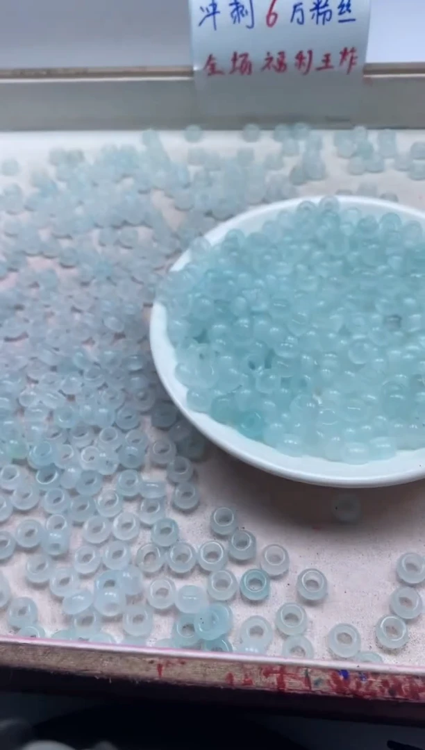 【闪购商品】玛瑙/玉髓颈饰未镶嵌w2460海蓝宝玛瑙甜甜圈8mm*15颗