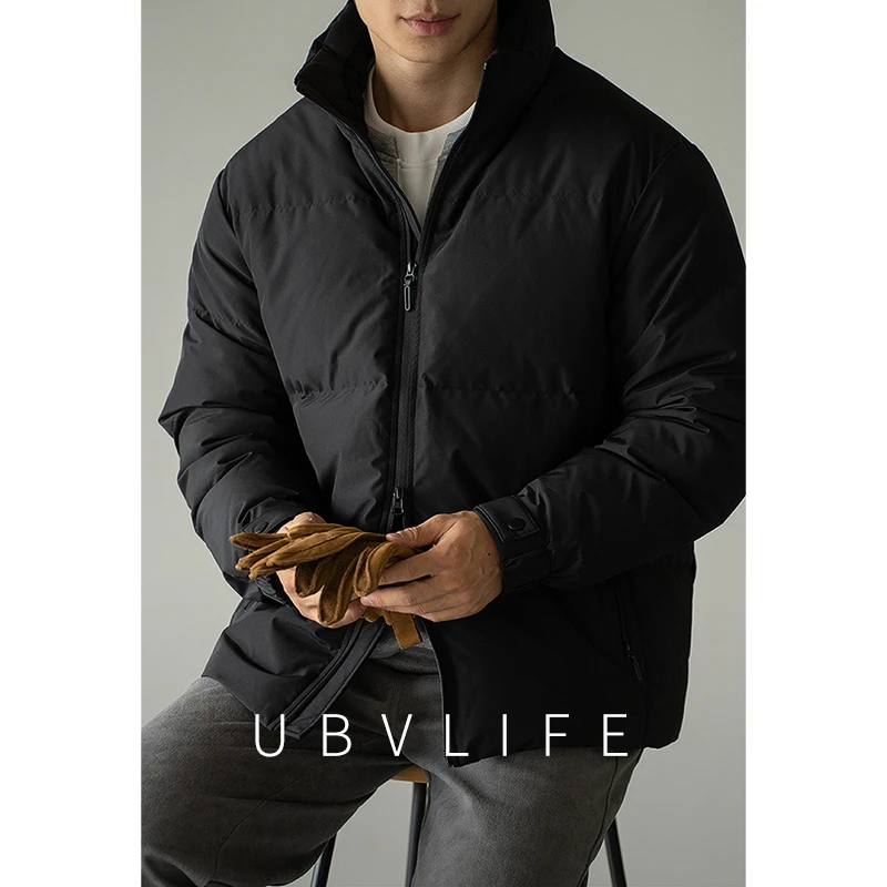 机能风90%鸭绒保暖短款羽绒服男士2025冬季高品质加厚休闲外套