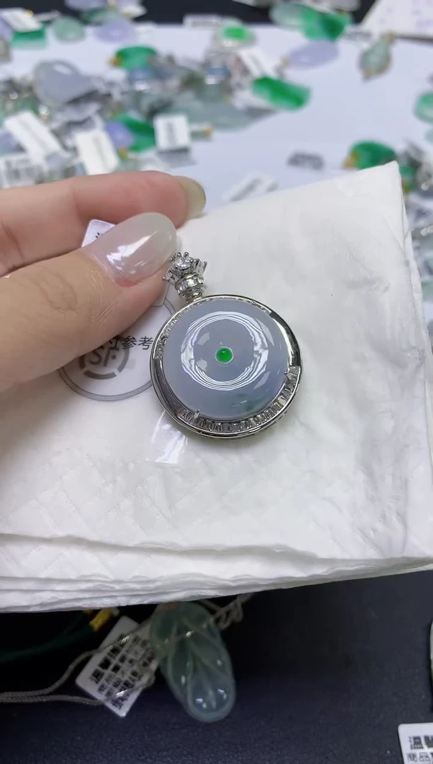 颈饰未镶嵌翡翠天然缅甸翡翠A货百元以上9元证书费自理