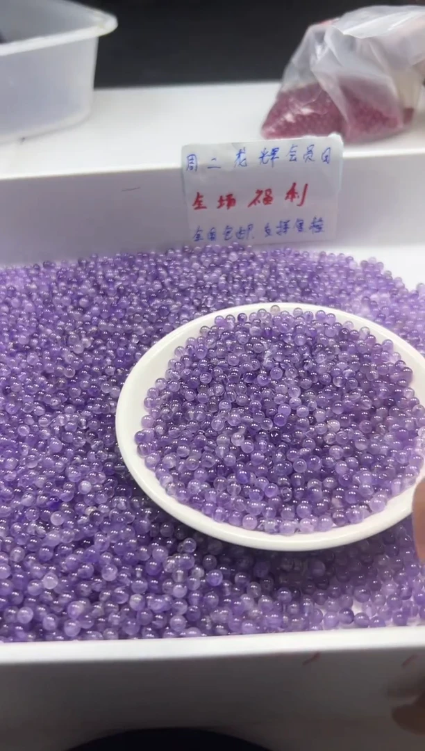未镶嵌颈饰水晶w852紫水晶4mm*50