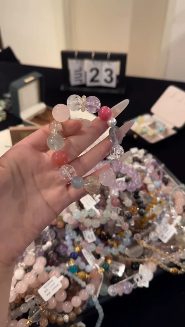 水晶手串合金莫奈花园多宝x1624