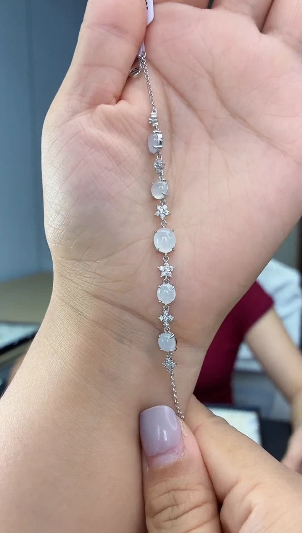 银S925镶嵌手链翡翠1