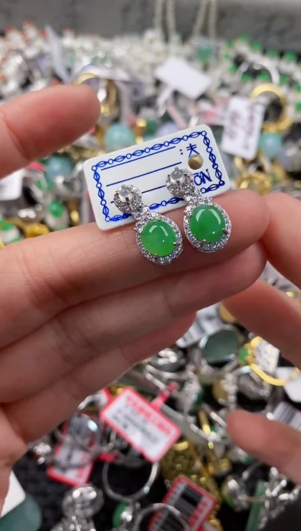 银S925镶嵌戒指翡翠曲*7777                  10