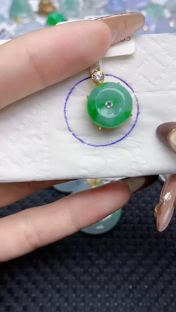 颈饰银S925镶嵌翡翠24   天然翡翠A货  百元以上9米证书费自理