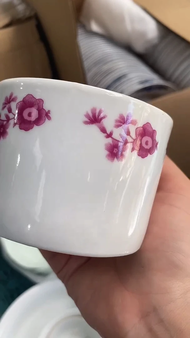 摆件小红花咖啡杯