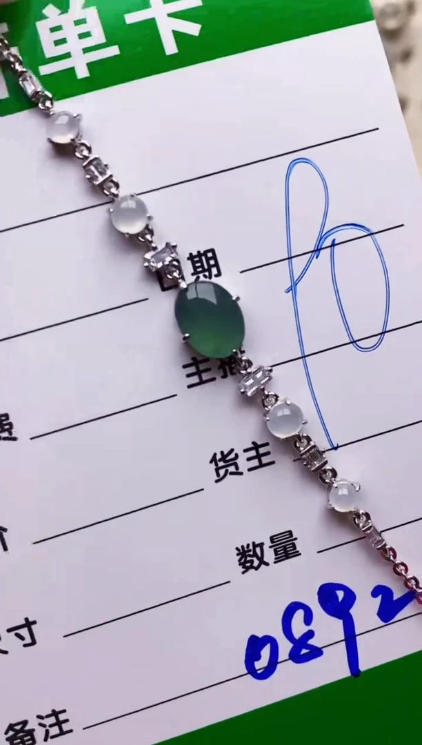 翡翠戒指银S925镶嵌0892