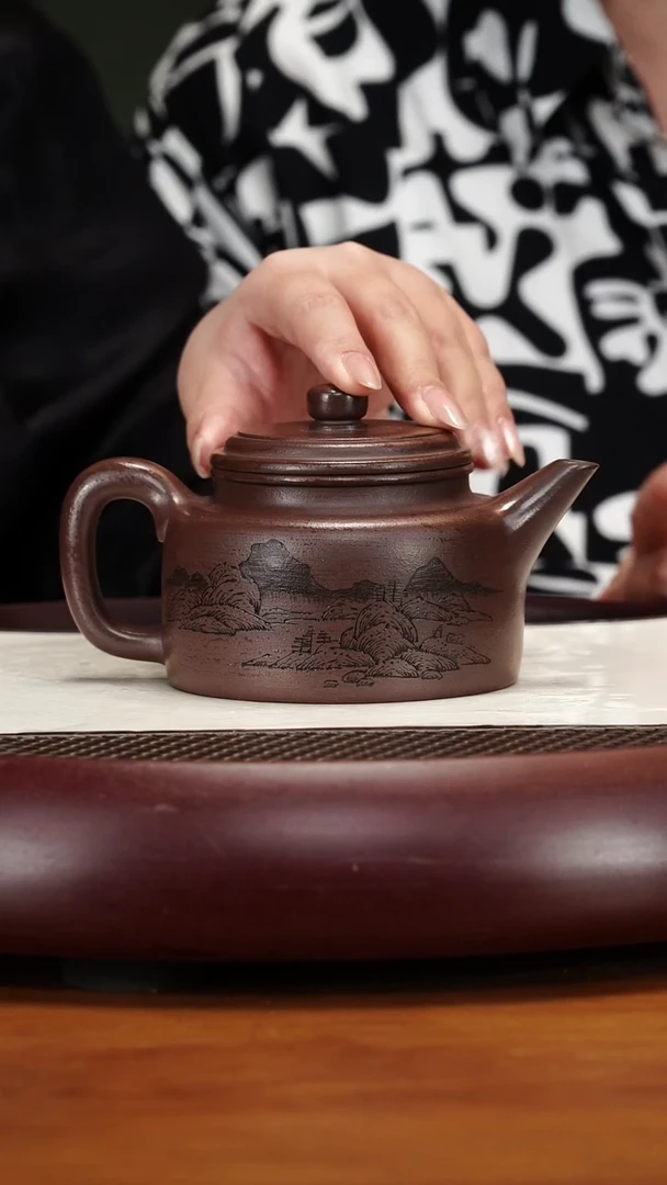 茶壶紫砂62ZXJ德钟龙潭紫泥280cc