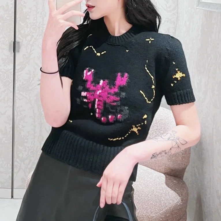 99新 DIOR/迪奥 短袖毛衣/38码/Xsp32970