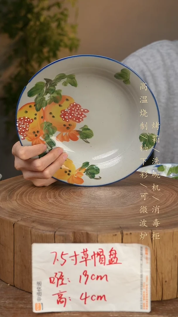 碗瓷景德镇手工手绘高温瓷釉下彩