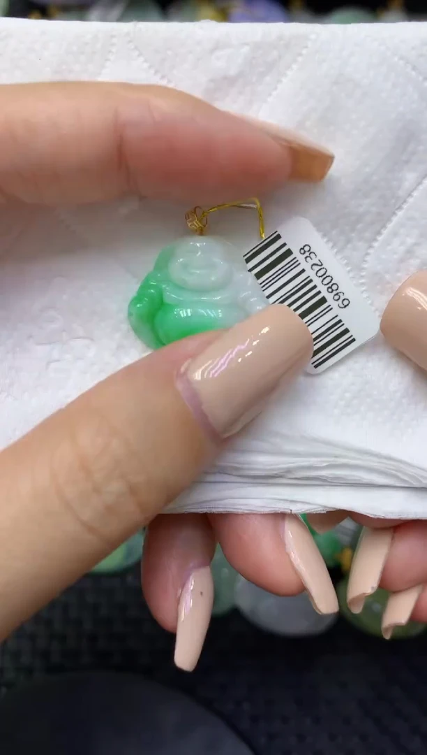 颈饰18K金镶嵌翡翠天然缅甸翡翠A货