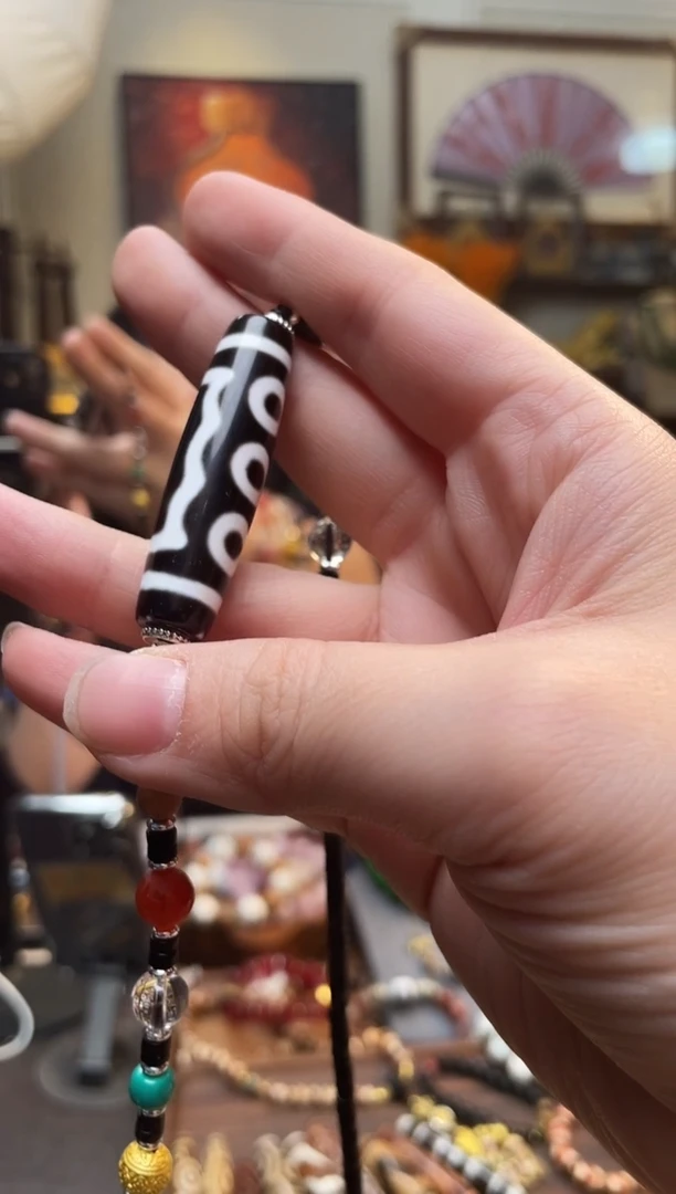 【闪购商品】柏香籽/百香籽把件0210-22黑白五眼项链