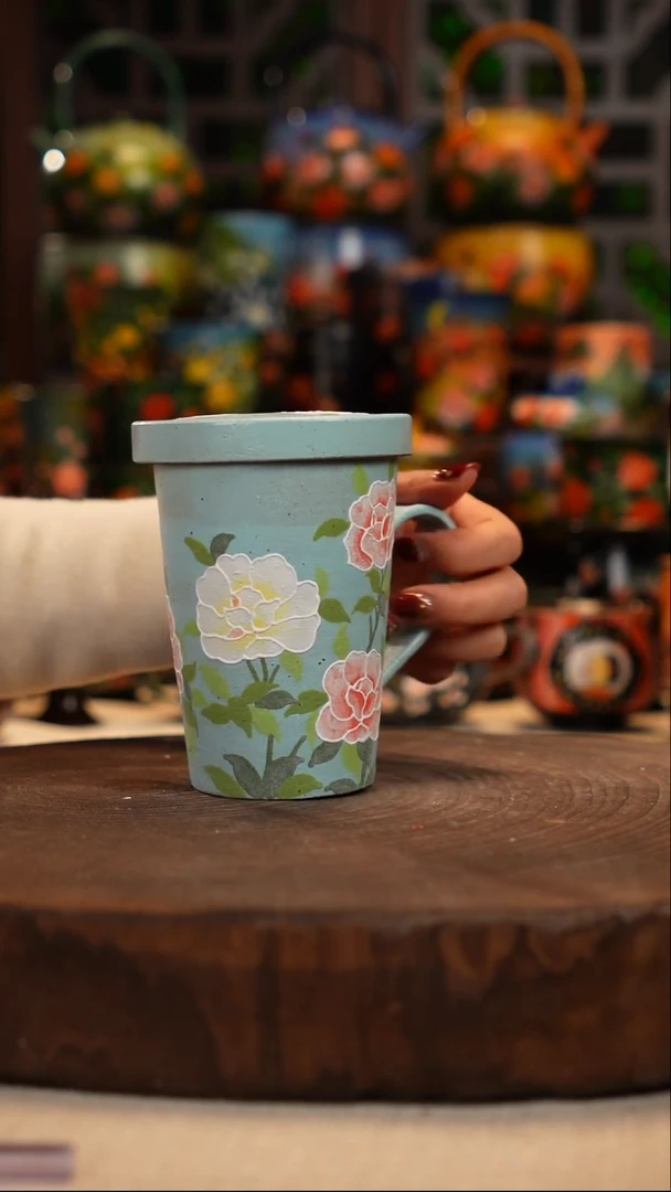 紫砂油画手绘釉下彩