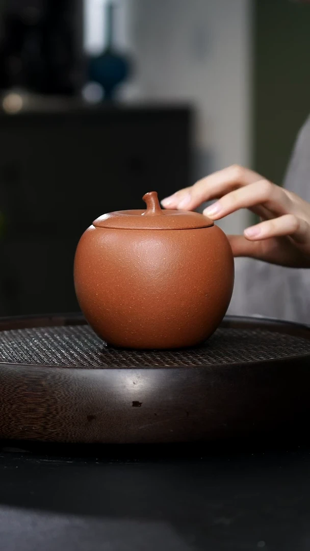 紫砂小苹果茶叶罐