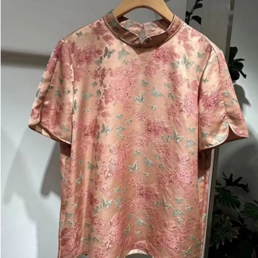 【四川工美蜀锦】粉丝蝶恋花上衣