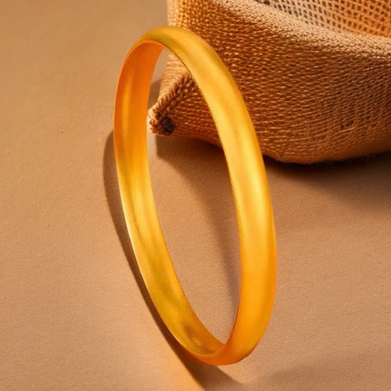 足银手镯 泥鳅背素圈手镯镯子女款大型时尚百搭女士复古