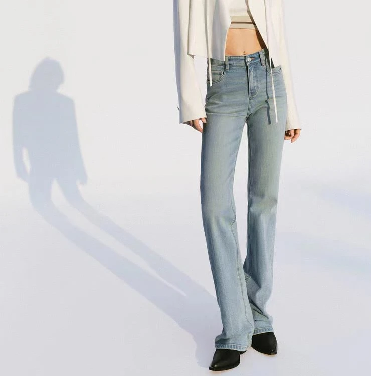 309【土耳其棉】裤子常规长裤女设计感秋季修身休闲春夏牛仔裤