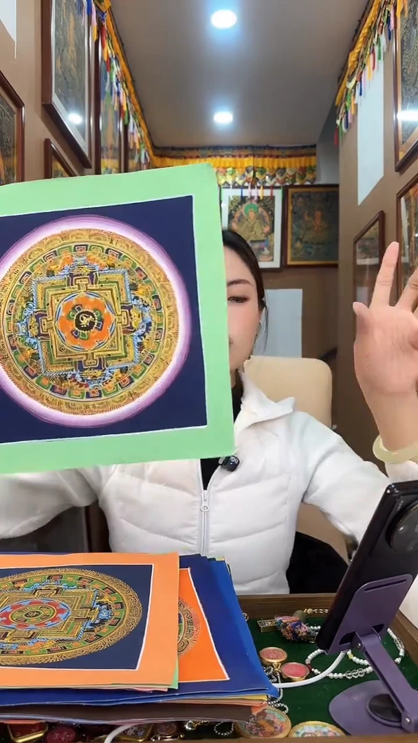 吊坠坛城-热贡纯手绘唐卡