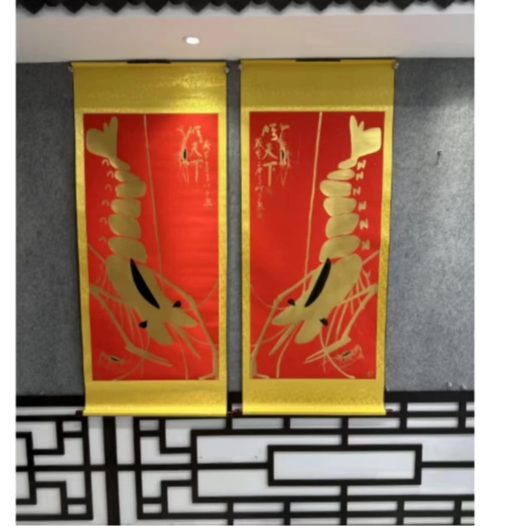 《顺天下》何江熊四尺红宣金对精品国画