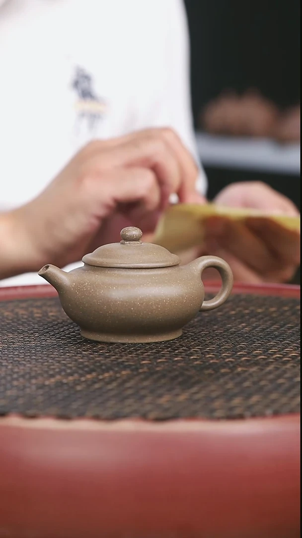 茶壶紫砂15号蟹壳青扁鼓120CC