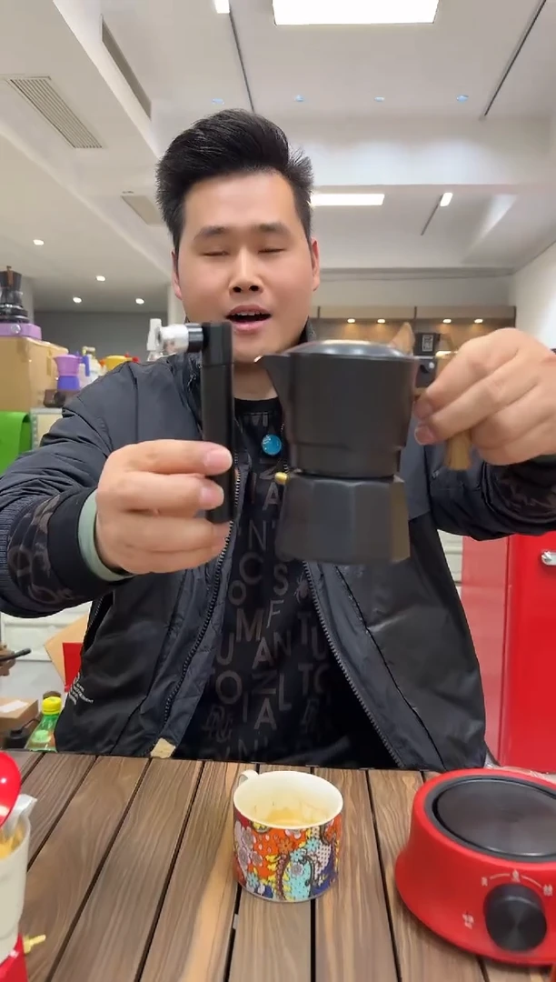 黑晶双阀摩卡壶+气筒和气嘴