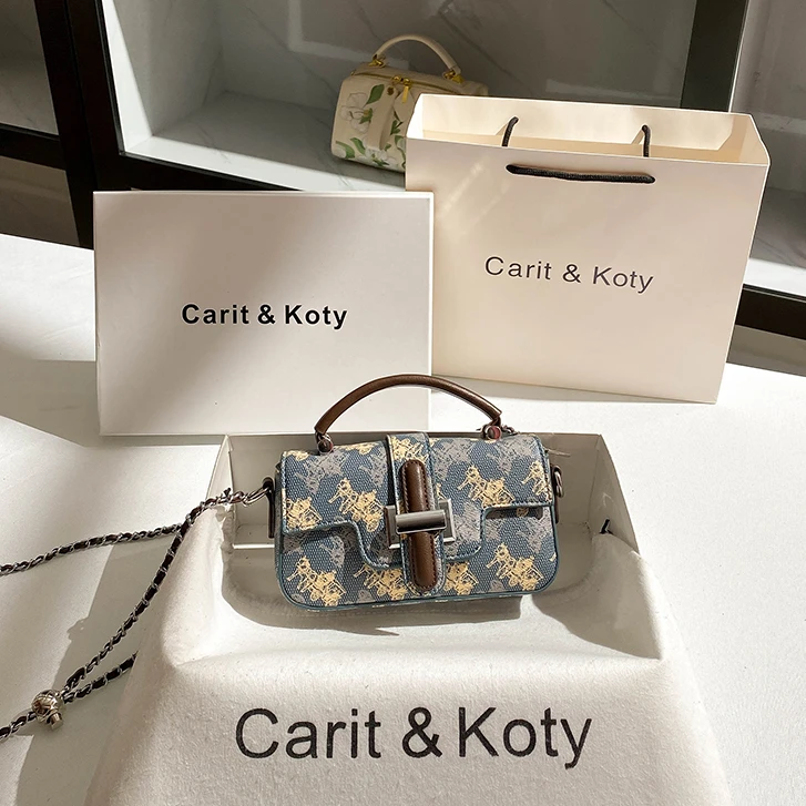 CARIT KOTY复古超火链条小包包女士2025新款百搭高级感小方包斜挎