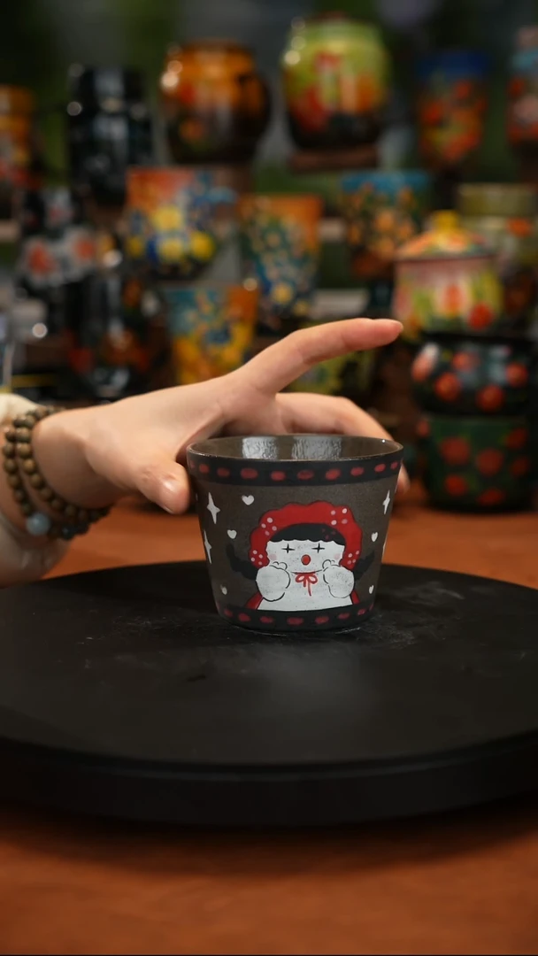 紫砂油画手绘釉下彩