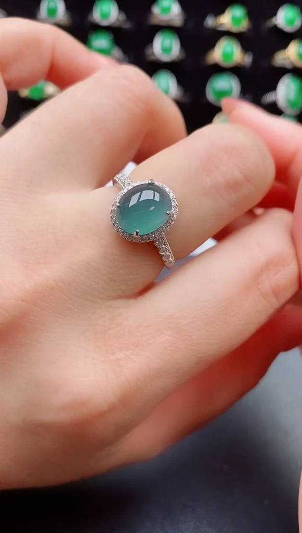 【闪购商品】翡翠戒指银S925镶嵌080508