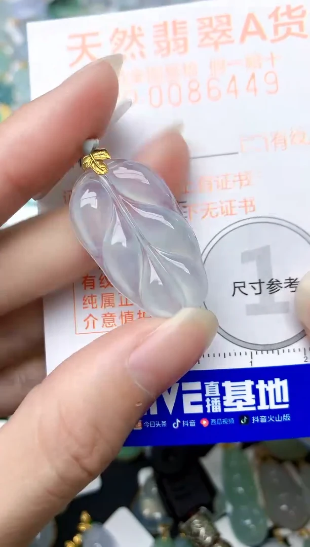 颈饰18K金镶嵌翡翠天然A货翡翠