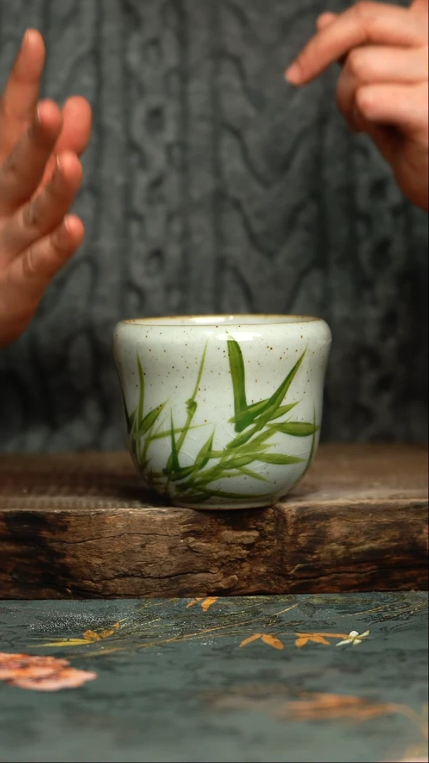 【闪购商品】杯釉下彩手工手绘同款陶器