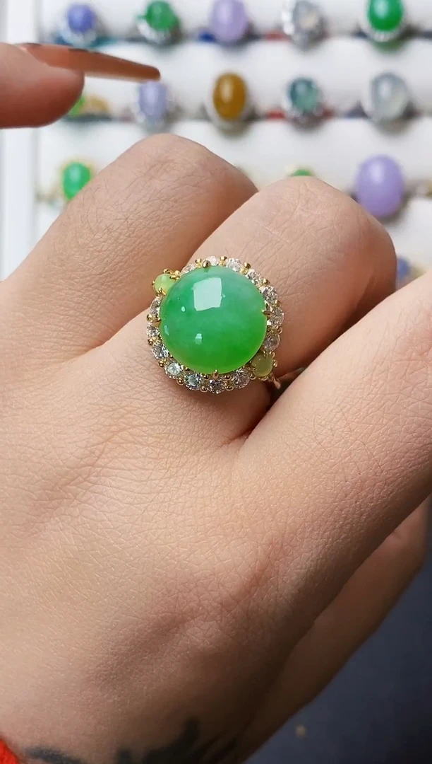 银S925镶嵌戒指翡翠1295