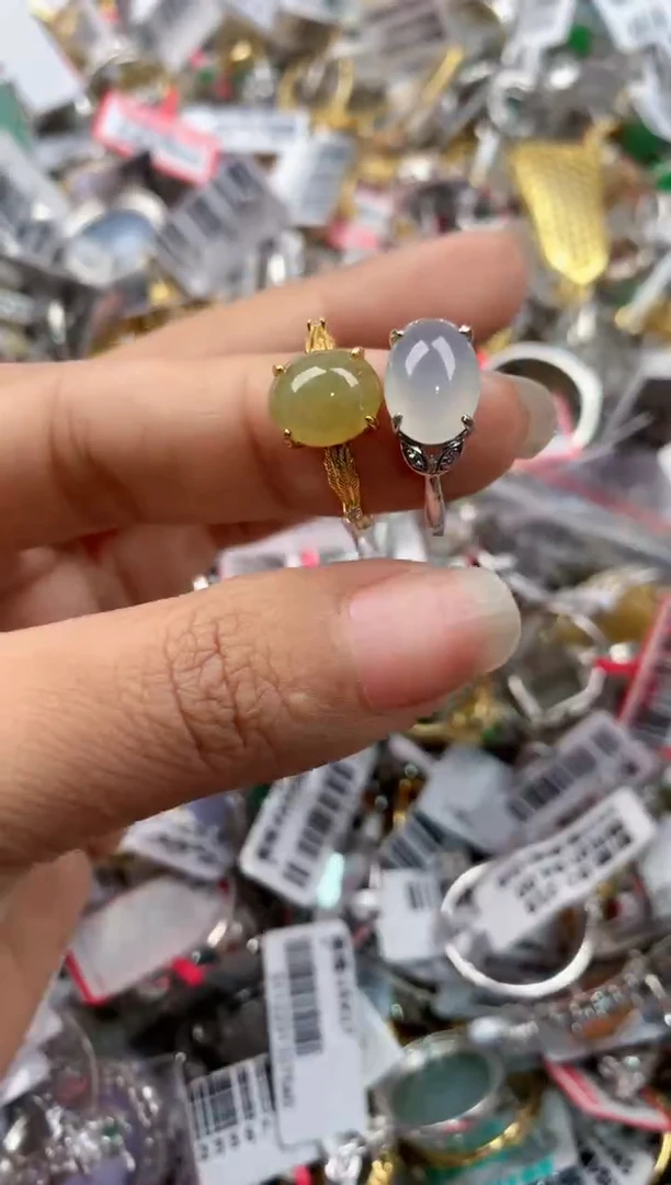 银S925镶嵌戒指翡翠777----3
