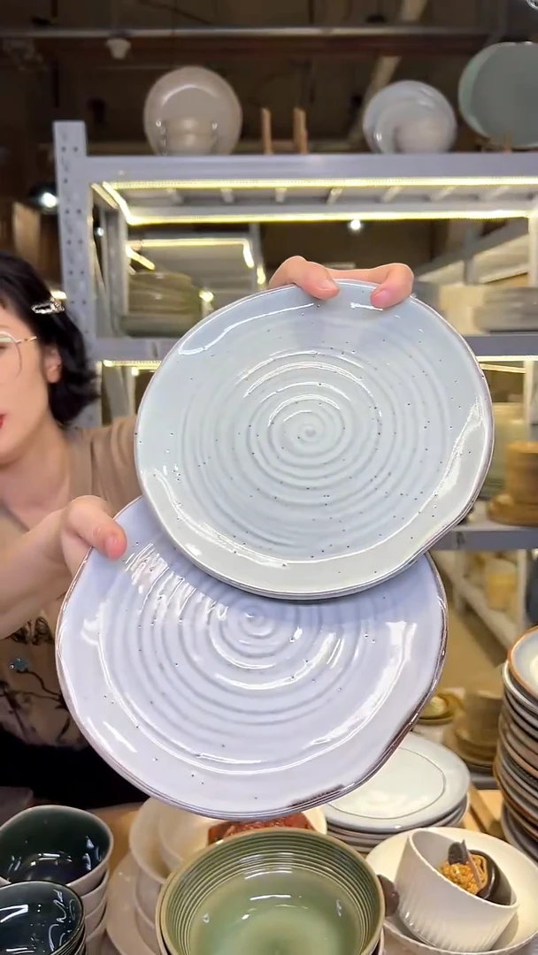 瓷35外贸尾货高温釉下彩陶瓷餐具默认微瑕