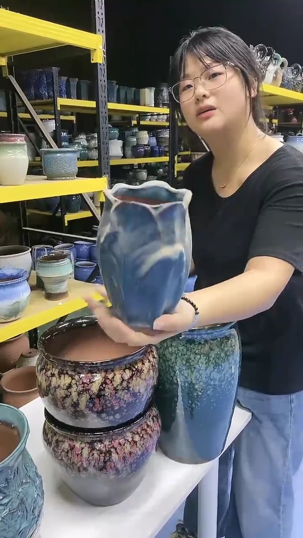 宜兴紫砂粗陶花盆